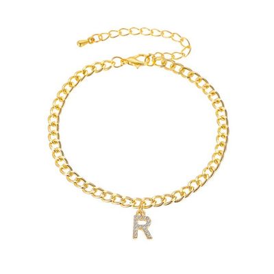 Personalisiertes 18K Goldplattiertes Mode-Brass-Cuban Link Chain-Tennis-Armband für Frauen