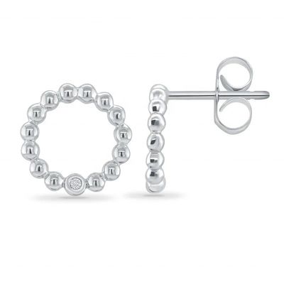 925 Sterling Silber Damen runden Form Bezel Setting Solitaire Stud Ohrringe mit individuellen Größenoptionen