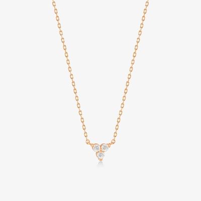 18K Gold Zirkon Anhänger Silberkette Trio Diamant Kubik Zirkon Halskette