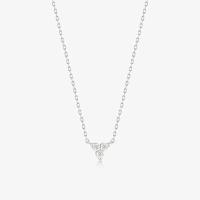 18K Gold Zirkon Anhänger Silberkette Trio Diamant Kubik Zirkon Halskette