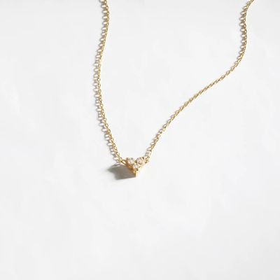 18K Gold Zirkon Anhänger Silberkette Trio Diamant Kubik Zirkon Halskette