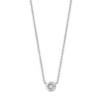 Goldplattierte 925 Sterling Silber Starburst Diamant Disc Anhänger Halskette für tägliches Tragen