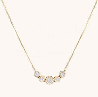 Rhodium 18k Gold Halskette Frauen 1,2 mm Weißgold Cz Anhänger
