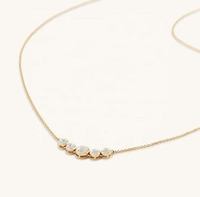 Rhodium 18k Gold Halskette Frauen 1,2 mm Weißgold Cz Anhänger