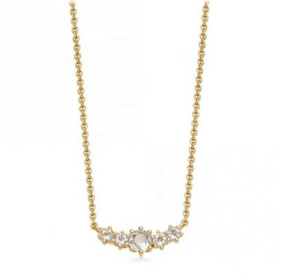 Goldplattierte 925 Sterling Silber Rubin Edelstein Halskette mit Kabelkette
