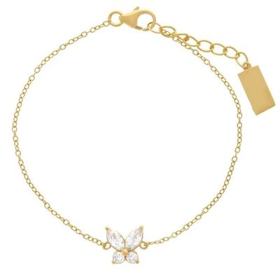 14K Gold Plattiert Schmetterling Charm Armband in 925 Sterling Silber mit 50 Stück MOQ