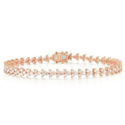 Designer 18K Gold 925 Sterling Silber Blumen Charme Frauen Tennis Armband mit ZIRCON