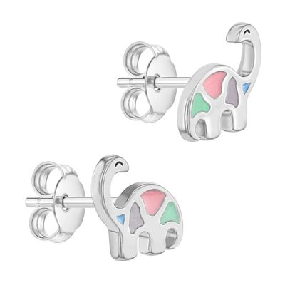Farbenreiche Dinosaurier-Stud-Ohrringe 925 Sterling Silber für kleine Mädchen