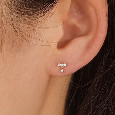Vergoldete 2022 Minimalist Stud Ohrringe für Frauen in 925 Sterling Silber