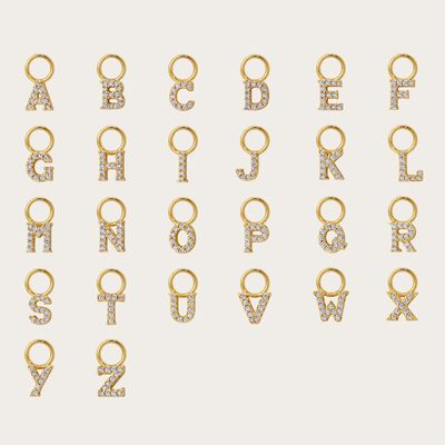 Logo 925 und angepasster Mini 18K Gold Initial Charm 925 Sterling Silber Persönlicher Anhänger