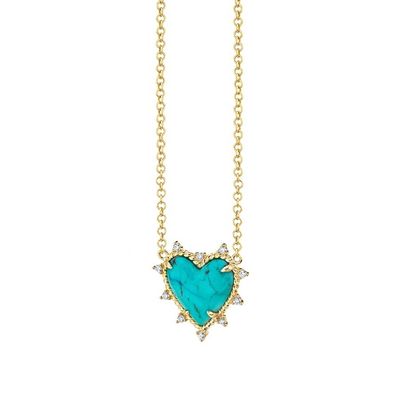 925 Sterling Silberkette Schmuck Diamant und Türkis Herz Twist Halskette Keine Perlenkette
