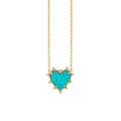 925 Sterling Silberkette Schmuck Diamant und Türkis Herz Twist Halskette Keine Perlenkette