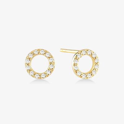 18K Goldplattiert 925 Sterling Silber Klassiker Stud Ohrringe für Mädchen Modeaccessoire