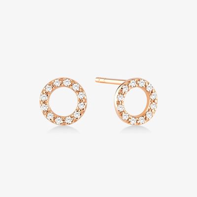 18K Goldplattiert 925 Sterling Silber Klassiker Stud Ohrringe für Mädchen Modeaccessoire