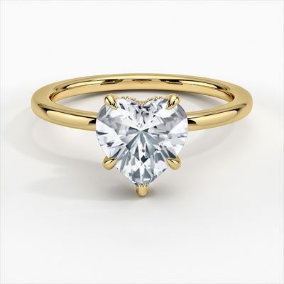 Engagement Bands or Rings Elegant White Gold Plated Heart Ring for Women's Jewelry