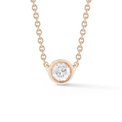 Einfache 925 Sterling Silber Solitaire Diamant CZ Halskette in 7mm/10mm/15mm Steingrößen
