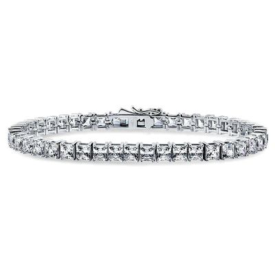 Unisex Handgefertigt 18K Gold Hip Hop Eiskartonschnitt Diamant CZ 925 Sterling Silber Stapel Tennis Armband