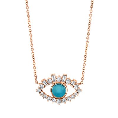 18K Gold überzogen Baguette Kubik Zirkon 925 Sterling Silber Frauen böse Augen Halskette