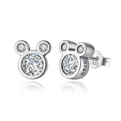 Beurteilung durch Dritte Kinder Schmuck 925 Sterling Silber Maus Ohrringe