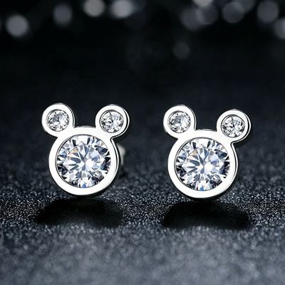 Beurteilung durch Dritte Kinder Schmuck 925 Sterling Silber Maus Ohrringe