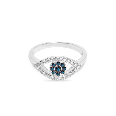 Maß 925 Sterling Silber Schnitt Pave eingebettete Augenring mit 18K Goldplattierung