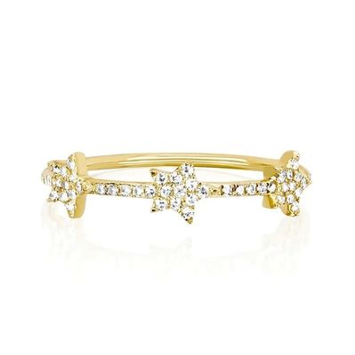 18K Goldplattiert Silber CZ Star Statement Ringe für Frauen Mikro Pave Setting Zertifiziert