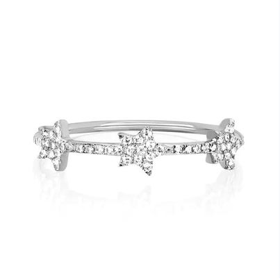 18K Goldplattiert Silber CZ Star Statement Ringe für Frauen Mikro Pave Setting Zertifiziert