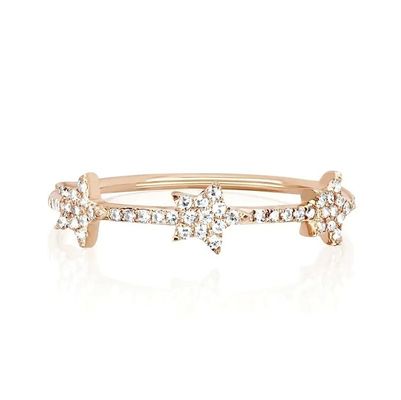 18K Goldplattiert Silber CZ Star Statement Ringe für Frauen Mikro Pave Setting Zertifiziert