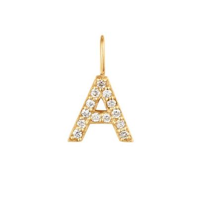 Nickelfreier 925 Sterling Silber Brief Ein Diamant Charm Halskette Beliebter Anfang Charm