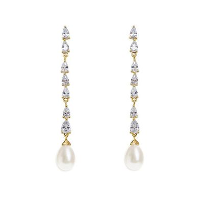 ECO-freundliche Braut Perl Tropfen Ohrringe 18K Gold Tränen Tropfen Braut Ohrringe