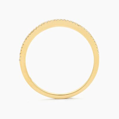 Hot Item 18K Gold beschichtet Halbe Ewigkeit Stapelbar 925 Sterling Silber Frauen Band Ring