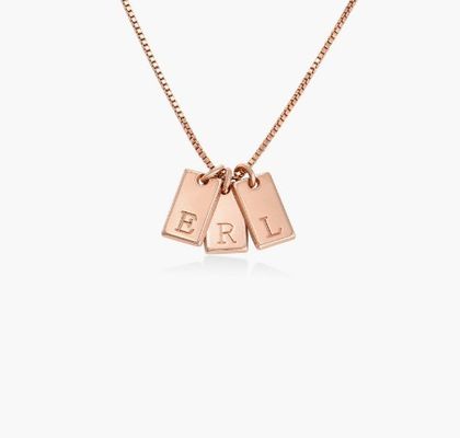 Baguette 18K Gold gefüllter Anhänger persönlicher handgefertigter Messing Anhänger Halskette