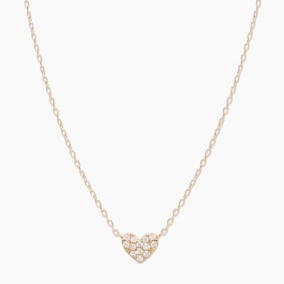 Herz Pave Weiß CZ Damen-Schicht 925 Sterling Silber Halskette