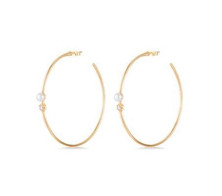 925 Sterling Silber Hoop Ohrringe 4 mm-4,5 mm Süßwasserperlen Ohrringe