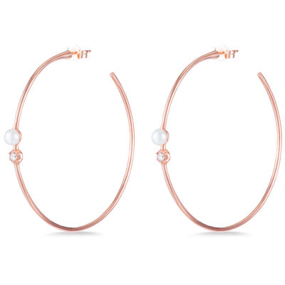 925 Sterling Silber Hoop Ohrringe 4 mm-4,5 mm Süßwasserperlen Ohrringe