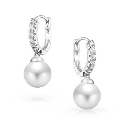 10MM Perlenkuben Zirkonia Dangle Ohrringe OEM CZ Dangle Drop Ohrringe