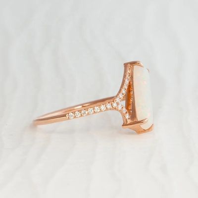 Baguette-Schnitt Opal-Schnee-Spur-Ring Größe 4 Größe 10 925 Sterling Silber Ring