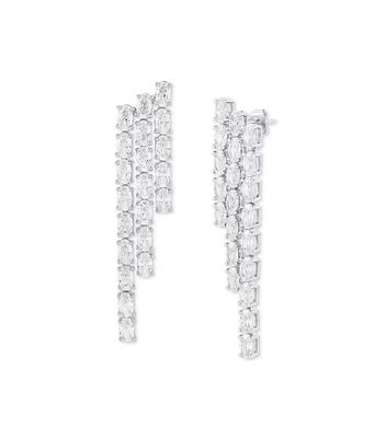Oval Tennis Weißkuben Zirkon Ohrringe für Frauen Luxus Schmuck