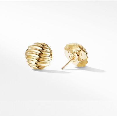OEM geformte Kabel-Stud-Ohrringe 18K-Goldplattierte Edelstahl-Studs