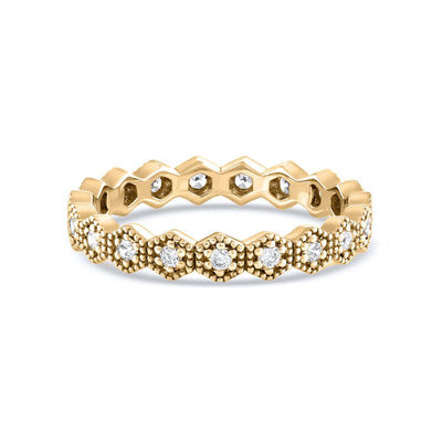 Trendy Ewigkeit Geometrische Form Kubisches Zirkonia stapelbare Ring Band für Frauen