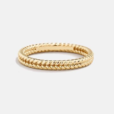 Feine Schmuckstücke 18K Goldplattiert 925 Sterling Silber Weizen Ring für Frauen