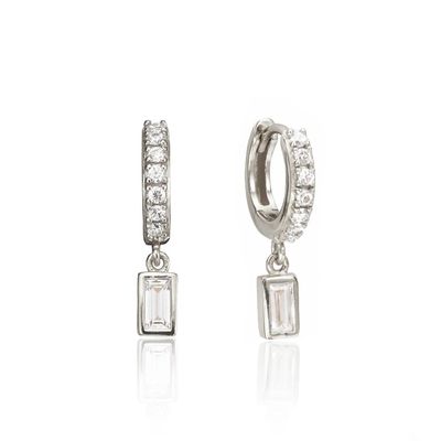 Gold beschichtet 925 Sterling Silber Dangle Ohrringe für Jahrestag, Verlobung