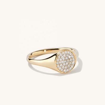 OEM ODM Herren 14K Gold Signet Ring Damen Zirkon Gold Ring angepasst