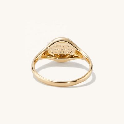 OEM ODM Herren 14K Gold Signet Ring Damen Zirkon Gold Ring angepasst