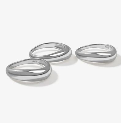 US5-US10 925 Sterling Silber Stackbare Ringe 18K Goldplattiert