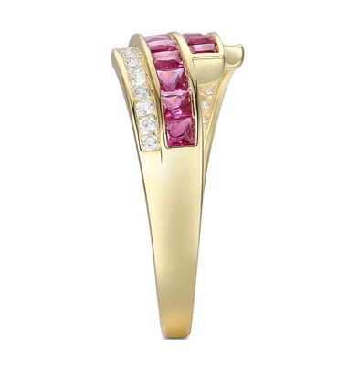 Smaragd-Rubin-Frauen-Diamant-Ringe Größe 6 - Größe 10