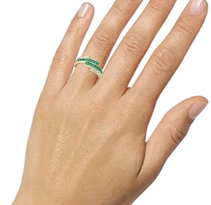 Smaragd-Rubin-Frauen-Diamant-Ringe Größe 6 - Größe 10