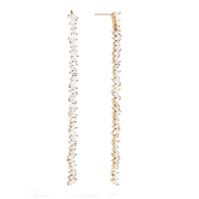 Schmuck Custom andere Ohrringe Typ Long Silberplattierung Ohrringe mit Marquis CZ Stein