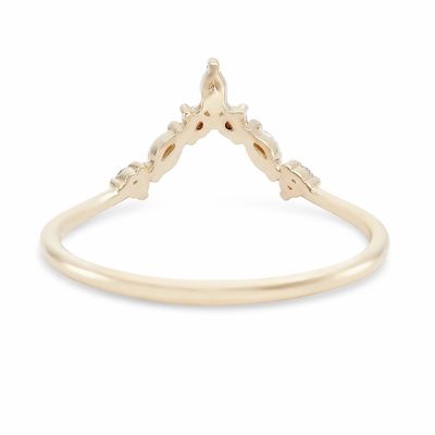 V-förmige Stapelringe mit Rund- und Marquiseweiß CZ in 925 Sterling Silber