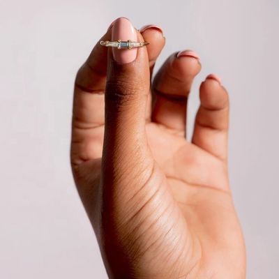 Feine Schmuckstücke Drei Steine Diamantringe für Frauen in 14K 18K Goldplattiert